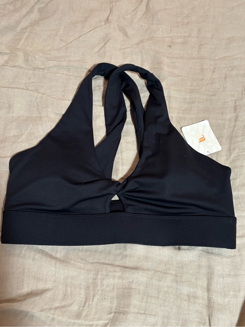 New with tags 🏷️ Fabletics Black Halter Keyhole Sports Bra
